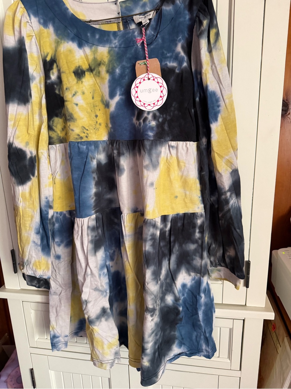 Umgee Blue and Yellow Tie-Dye Dress - Picture 2 of 3